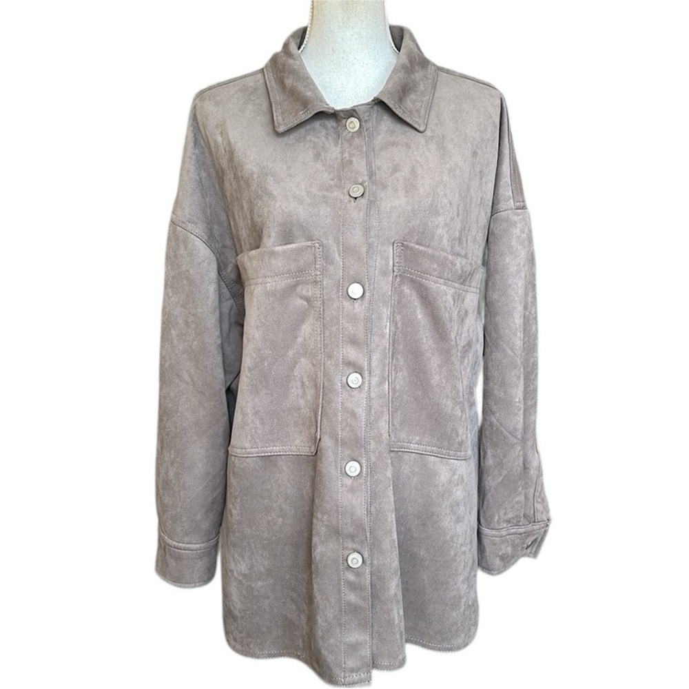 TRUTH by Republic Faux Suede Shacket Shirt Jacket Size L Oversized (16/18)
